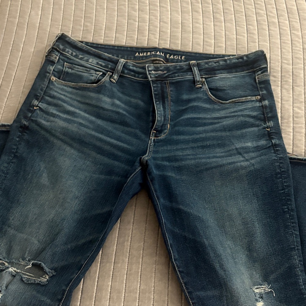 American Eagle Outfitters Women's Dark Blue Skinny Jeans